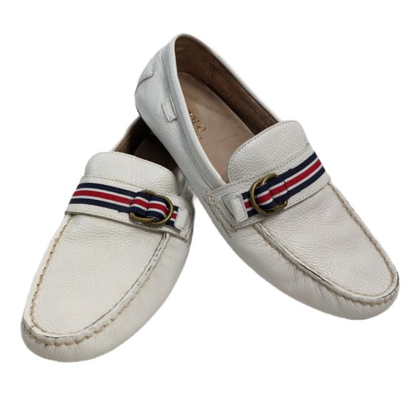 Polo Ralph Lauren Willem White Penny Loafer Slip On Boat Shoes Sz